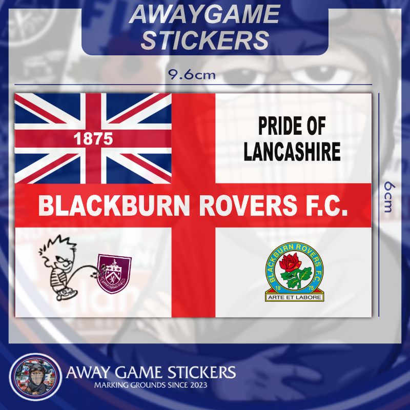 Pride of Lancashire, Blackburn Rovers (England Flag Design) - Football Stickers
