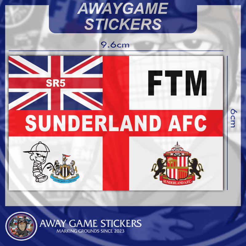 Classic England Flag Sticker - Sunderland