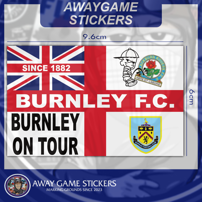 Burnley On Tour (Red England Flag) - Football Stickers