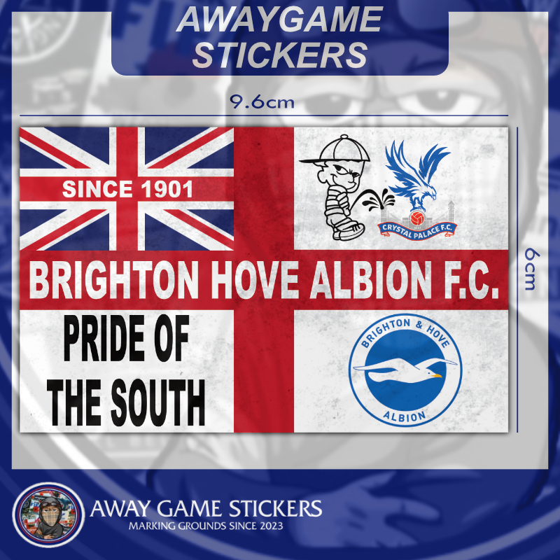 Pride of the South Red Flag (Brighton Hove Albion F.C.) - Football Stickers