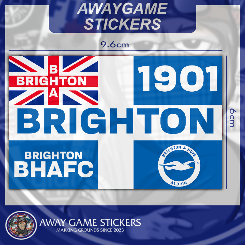Brighton Blue White Flag - Football Stickers