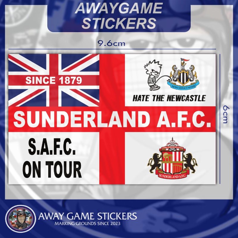 Classic England Flag Sticker - Sunderland (S.A.F.C ON TOUR)