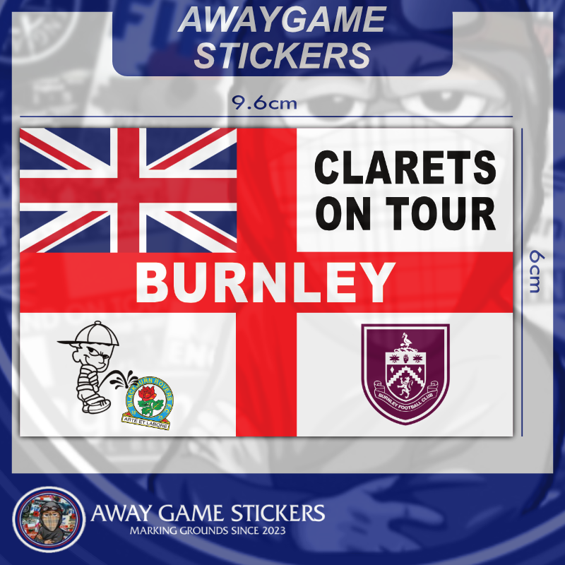 Clarets On Tour (England Flag) - Football Sticker