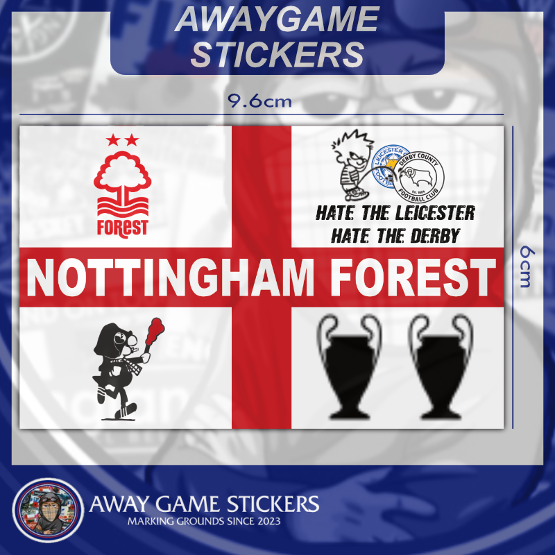 Hate the Derby, Hate the Leicester (England flag design) - Football Stickers