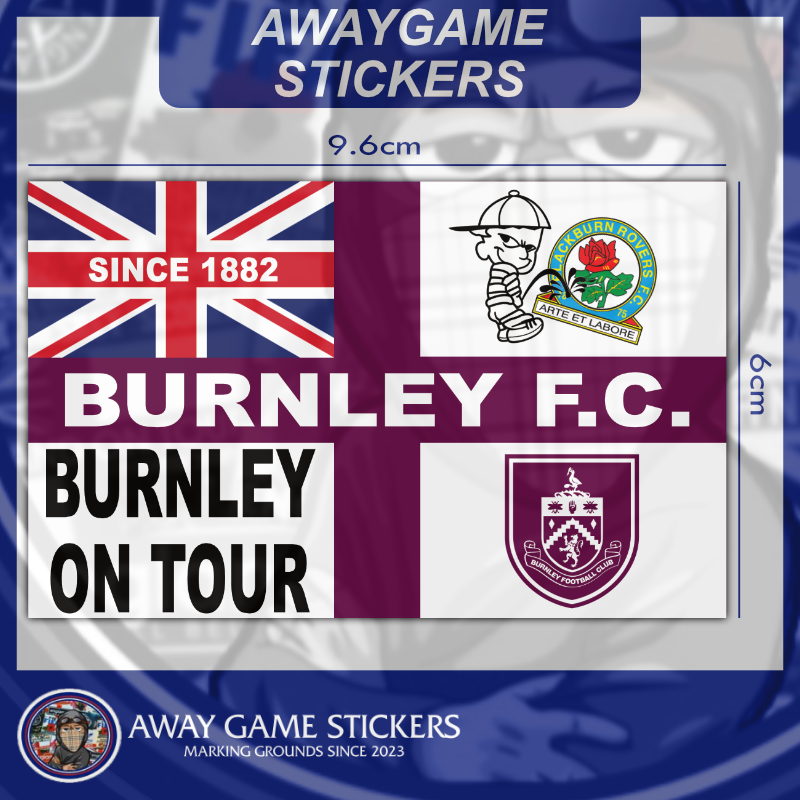 Burnley On Tour (Purple England Flag) - Football Stickers